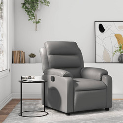 vidaXL Πολυθρόνα Relax Ανακλινόμενη Δερματίνη Γκρι 373489