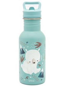 Sassi Munchy the Bear Παιδικό Παγούρι Ανοξείδωτο με Καλαμάκι Γαλάζιο 500ml