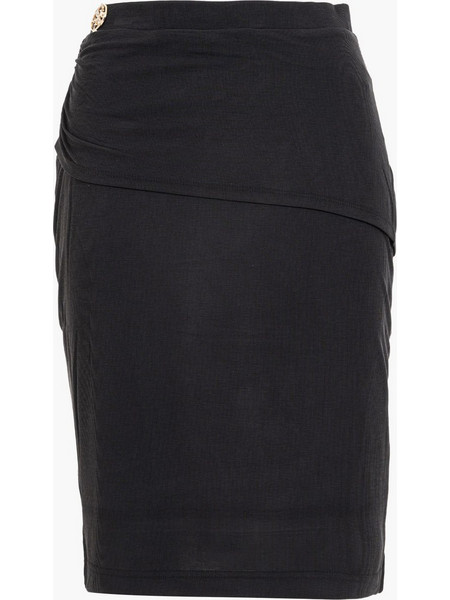 Guess Μίντι Φούστα Υφασμάτινη Ψηλόμεση Pencil Μαύρη W5YD64KAQL2-JBLK