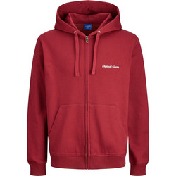 Jack & Jones Ανδρική Ζακέτα Φούτερ με Κουκούλα και Φερμουάρ Κόκκινη 12282901