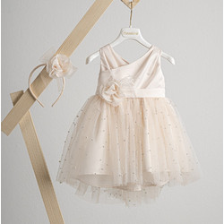 Piccolino Zoe Βαπτιστικό Φόρεμα Peach 2τμχ DR25S154