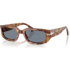 Persol PO3385S 106/56 Ανδρικά Γυαλιά Ηλίου Ορθογώνια Κοκάλινα Καφέ με Μπλε Φακό