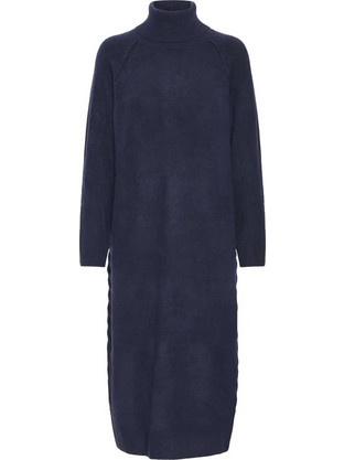 Ichi Dasila Midi Καθημερινό Φόρεμα Πλεκτό Navy Μπλε 20124642-194010