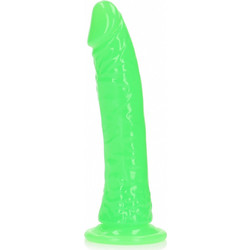 Shots RealRock Glow In The Dark Slim Realistic Ρεαλιστικό Dildo με Βεντούζα 20cm Πράσινο