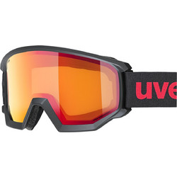 Uvex Athletic FM Μάσκα Σκι & Snowboard Ενηλίκων Μαύρη με Φακό Καθρέπτη Κόκκινο