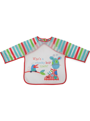 Cangaroo Messy Mouse Αδιάβροχη Σαλιάρα Ποδιά Πλαστική με Αυτοκόλλητο & Μανίκια 4m+ Πολύχρωμη