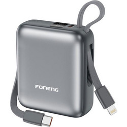 Foneng PX115 Mini Power Bank 10000mAh 22.5W με Θύρα USB-C Power Delivery Dark Grey