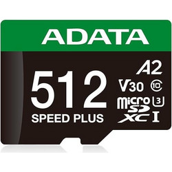 Adata Speed Plus microSDXC 512GB Class 10 U3 V30 UHS-I A2 180MB/s