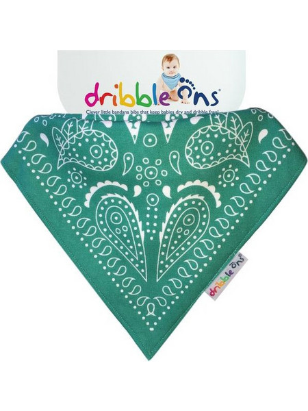 Dribble Ons Paisley Σαλιάρα Μπαντάνα Υφασμάτινη με Κουμπί Πράσινη