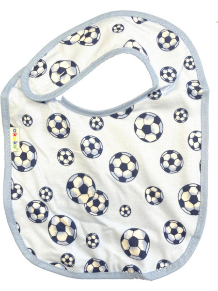Akuku Football Αδιάβροχη Σαλιάρα από 100% Βαμβάκι με Αυτοκόλλητο Λευκή