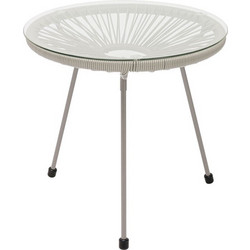 Kare Design Acapulco Στρογγυλό Τραπέζι Κήπου Μεταλλικό Μπεζ 50x50cm KA-70542