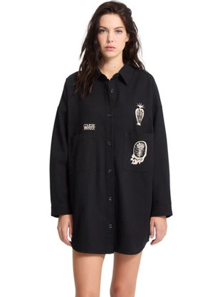 Volcom Vaderetro Mini Καθημερινό Φόρεμα Σεμιζιέ Μαύρο B1332511-BLK