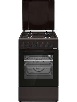 Heinner HFSC-S60LITGC-BRW Κουζίνα Ηλεκτρική 43lt με Εστίες Αερίου 60cm