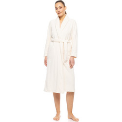 Pink Label Γυναικεία Ρόμπα Χειμωνιάτικη Fleece Εκρού W1880