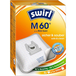 Swirl M60 Σακούλες Σκούπας 4τμχ Συμβατές με Σκούπα Miele