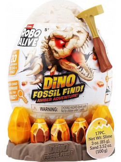 Zuru Robo Alive Dino Fossil Find Amber Adventure Διάφορα Σχέδια Φιγούρα Δεινόσαυρος για 5+ Ετών