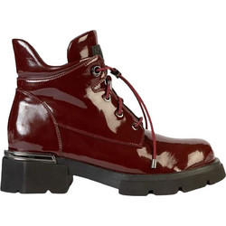 Versace 19V69 Γυναικεία Αρβυλάκια Λουστρίνι Μπορντό με Χοντρό Χαμηλό Τακούνι AM2122-0113