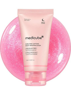 Medicube PDRN Pink Caffeine Overnight Wrapping Κρεμώδης Μάσκα Προσώπου για Λάμψη με Υαλουρονικό 75gr