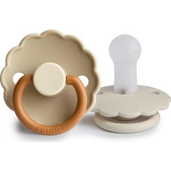 Frigg Daisy Πιπίλες Σιλικόνης 6-18m Desert Cream 2τμχ