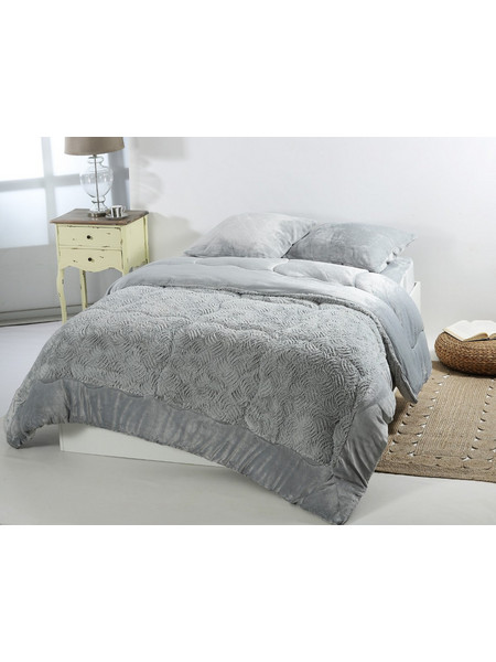 Silk Fashion Κουβερτοπάπλωμα King Size 240x260 Plush Blue Silver