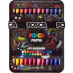 Uni-Ball Posca Pastels Bright & intense Κηρομπογιές Σετ 24τμχ