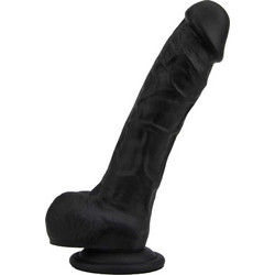 Loving Joy Liquid Ρεαλιστικό Dildo με Βεντούζα & Όρχεις 20cm Μαύρο