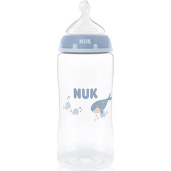Nuk First Choice+ Πλαστικό Μπιμπερό με Θηλή Σιλικόνης 3+ Μηνών Whale Light Blue 300ml