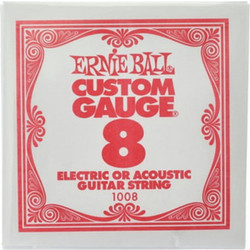 Ernie Ball 1008 Σετ 6 Χορδές Ακουστικής / Ηλεκτρικής Κιθάρας Nickel Plated Steel 8"