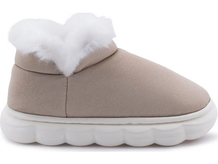 Love4shoes Χειμερινές Παιδικές Παντόφλες Μποτάκια για Κορίτσι με Γούνα Εκρού 4222-0724