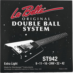 La Bella Steinberger ST942 Σετ 6 Χορδές Ηλεκτρικής Κιθάρας Stainless Steel 9-42" Extra Light Tension