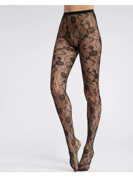 Dim Διχτυωτό Καλσόν Floral Μαύρο DIM-0D7U-NOIR