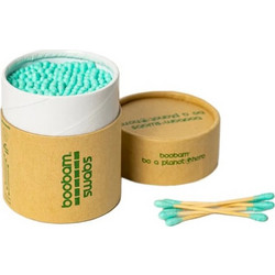 Boobam Μπατονέτες Βαμβακερές Bamboo Βιοδιασπώμενες Τιρκουάζ 200τμχ