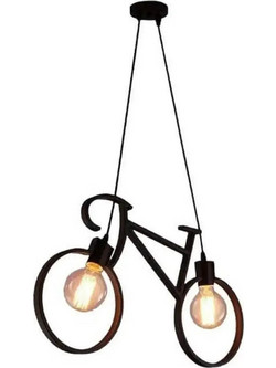 Χατζηκοντίδης C10 Bikeb Κρεμαστό Φωτιστικό Οροφής Δίφωτο E27 Μαύρο 00601000