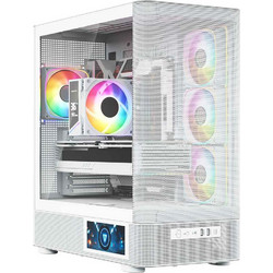 Modecom Volcano AQ400 White Gaming Midi Tower Κουτί Υπολογιστή RGB με Πλαϊνό Παράθυρο