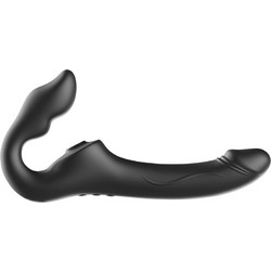 Ibiza Strapless Strap On με Δόνηση Μαύρο