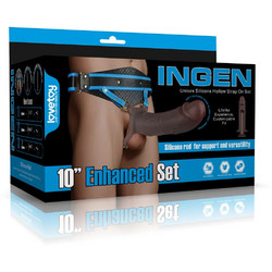 Lovetoy Ingen 10'' Enhanced Set XS/S/M Harness Strap On με Dildo 26.3cm Καφέ