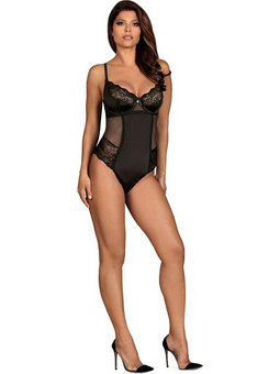 Obsessive Amallie Sexy Κορμάκι Brazil See Through με Δαντέλα Μαύρο 5901688227947