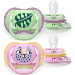 Philips Avent Air Ορθοδοντικές Πιπίλες Σιλικόνης 6-18m Πράσινο Mint Ροζ 2τμχ SCF287/13