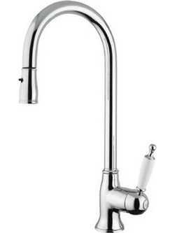 Bugnatese Oxford 6395-100 Μπαταρία Κουζίνας Πάγκου Διπλής Παροχής Ανάμεικτη με Ντουζ Inox
