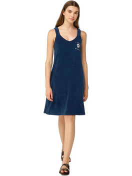 Vamp Midi Καλοκαιρινό Καθημερινό Φόρεμα Navy Μπλε 24502