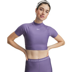 Under Armour HeatGear Mock Γυναικείο Αθλητικό Crop Top Μωβ 6010006-520