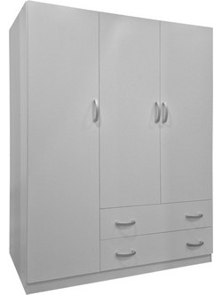 Pakoworld Τρίφυλλη Ντουλάπα Ρούχων Alvia Λευκή 150x51x180cm 383-000161