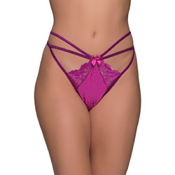 Milena By Paris Γυναικείο Sexy String με Δαντέλα Φούξια 6952