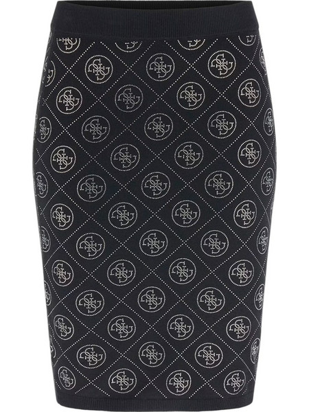 Guess Μίνι Φούστα Πλεκτή Ψηλόμεση Pencil Μαύρη W6RD0OZ3JD2-JBLK