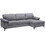 Woodwell Cyril Γωνιακός Καναπές Αριστερή Γωνία Γκρι 267x132x84cm Ε9583,1