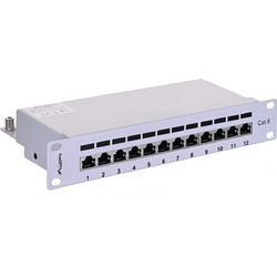 Lanberg PPF6-9012-S Ethernet Patch Panel Επιτοίχιο 1U 10" 12 Θυρών Cat.6 Shielded FTP