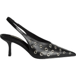 Corina Γόβες Slingback Δερμάτινες με Τακούνι Στιλέτο Μαύρες M5775