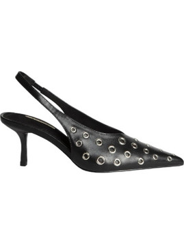 Corina Γόβες Slingback Δερμάτινες με Τακούνι Στιλέτο Μαύρες M5775
