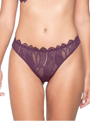 Luna Sylvie Γυναικείο Sexy Brazil με Δαντέλα Μωβ 26701