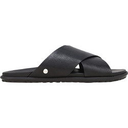 UGG Solivan Δερμάτινα Γυναικεία Σανδάλια Μαύρα 1144972-BLLE